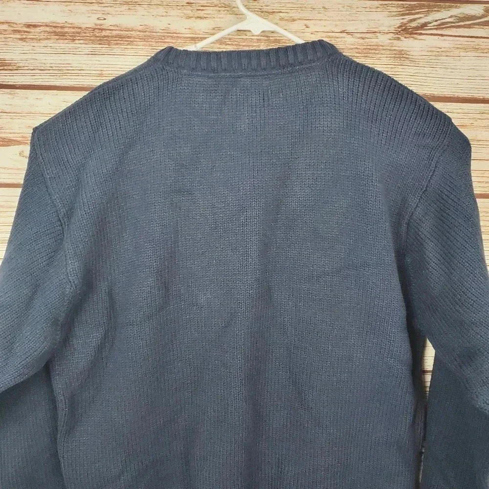 US Polo Assn Mens XL Navy Blue USA Flag Logo Wool Blend Crewneck Sweater
